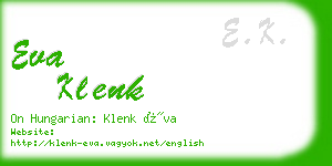 eva klenk business card